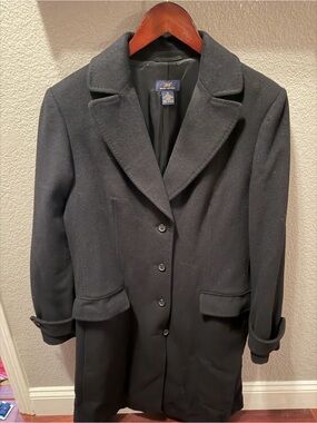 Brooks Brothers 346 Women’s Black Wool Cashmere Long Blazer Coat Size 12
